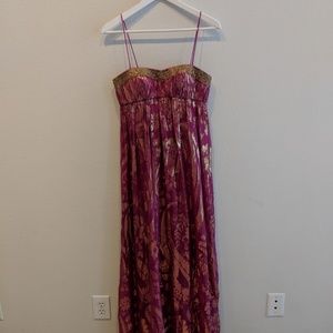 Gold and Pink Silk Gown